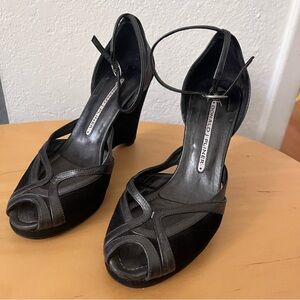 Donald J Pliner Platform Wedge Heels Leather Suede Size 5